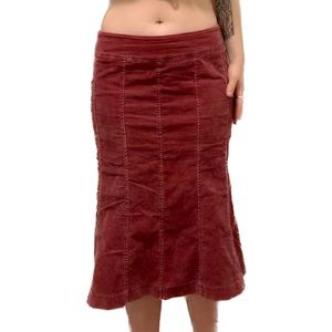Vintage low rise corduroy midi skirt